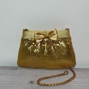 Women's Crossbody Bag Metallic Satin Bow Evening Bag Purse Wedding Handbag prom